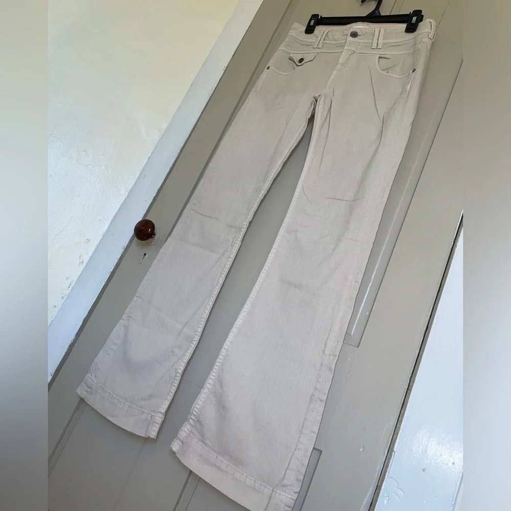 Pilcro And The Letterpress Vintage Slim Cream Ivory Y2K Jeans Flare Leg Casual - Picture 7 of 12